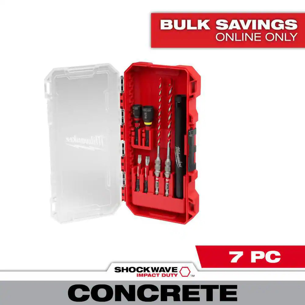 Carbide Hammer Drill Concrete Screw Installation Kit (7-Piece)