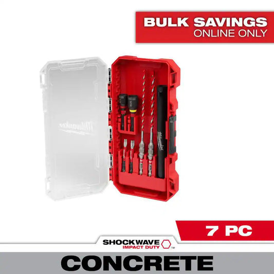 Carbide Hammer Drill Concrete Screw Installation Kit (7-Piece)