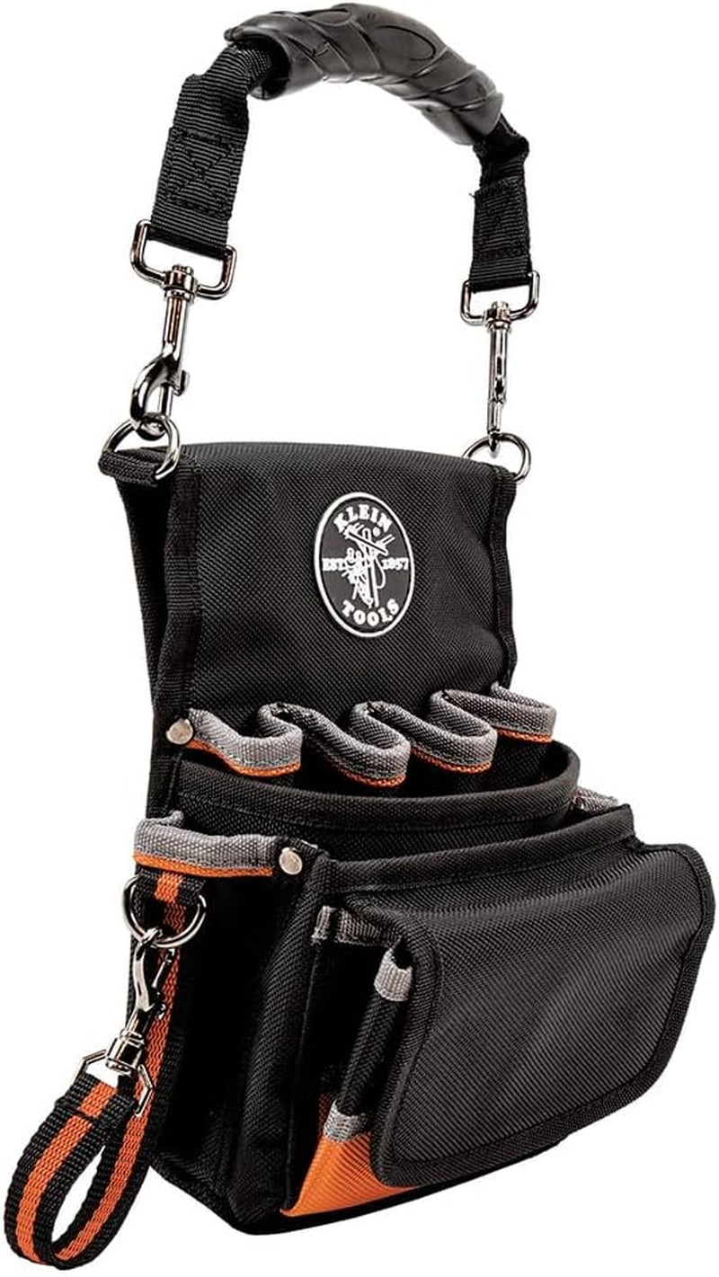 Klein Tools 5242 Tool Pouch, Tradesman Pro Tool Pouch with Electrical Tape Thong, Reinforced Bottom, 9 Pockets